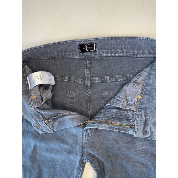 Mother Jeans Size 24 The Insider Crop Step Fray Raw Hem Purposely Faded Grunge - Picture 4 of 13